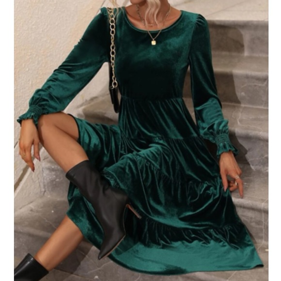 Red Velvet Aline Dress